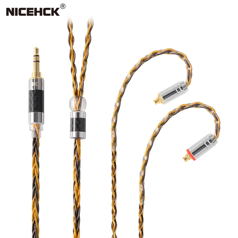 NICEHCK 8 Core C8-1 Silver Plated and Copper Mixed Earphone Cable 3.5/2.5/4.4mm MMCX/NX7MK4/QDC/0.78mm 2Pin For DB2 4U VX