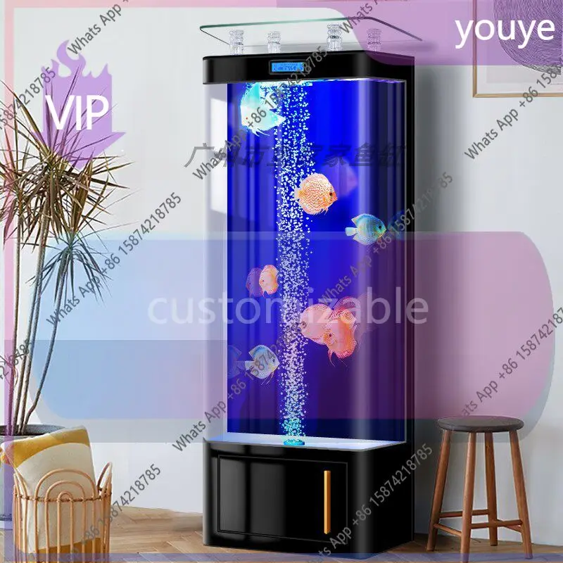 

h1 2026 new smart aquarium filtration and oxygen production integrated tubular fish tank living room household vertical goldfish