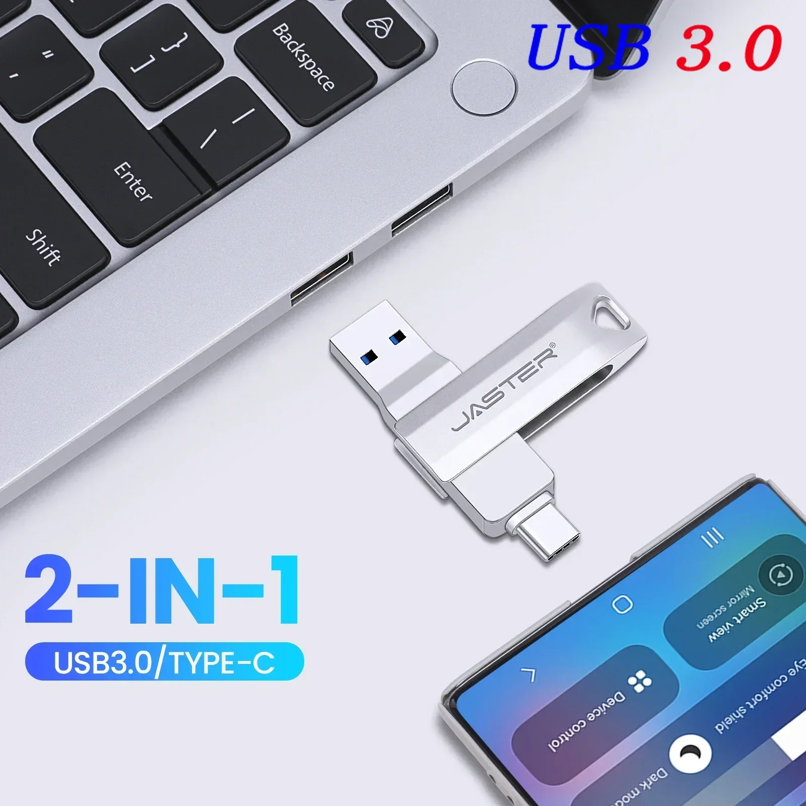 

Флэш-накопитель TYPE-C USB 3.0, высокоскоростной флэш-накопитель, вращающийся брелок для ключей, USB-накопитель, бизнес-подарок, металлический флэш-накопитель, 256 ГБ