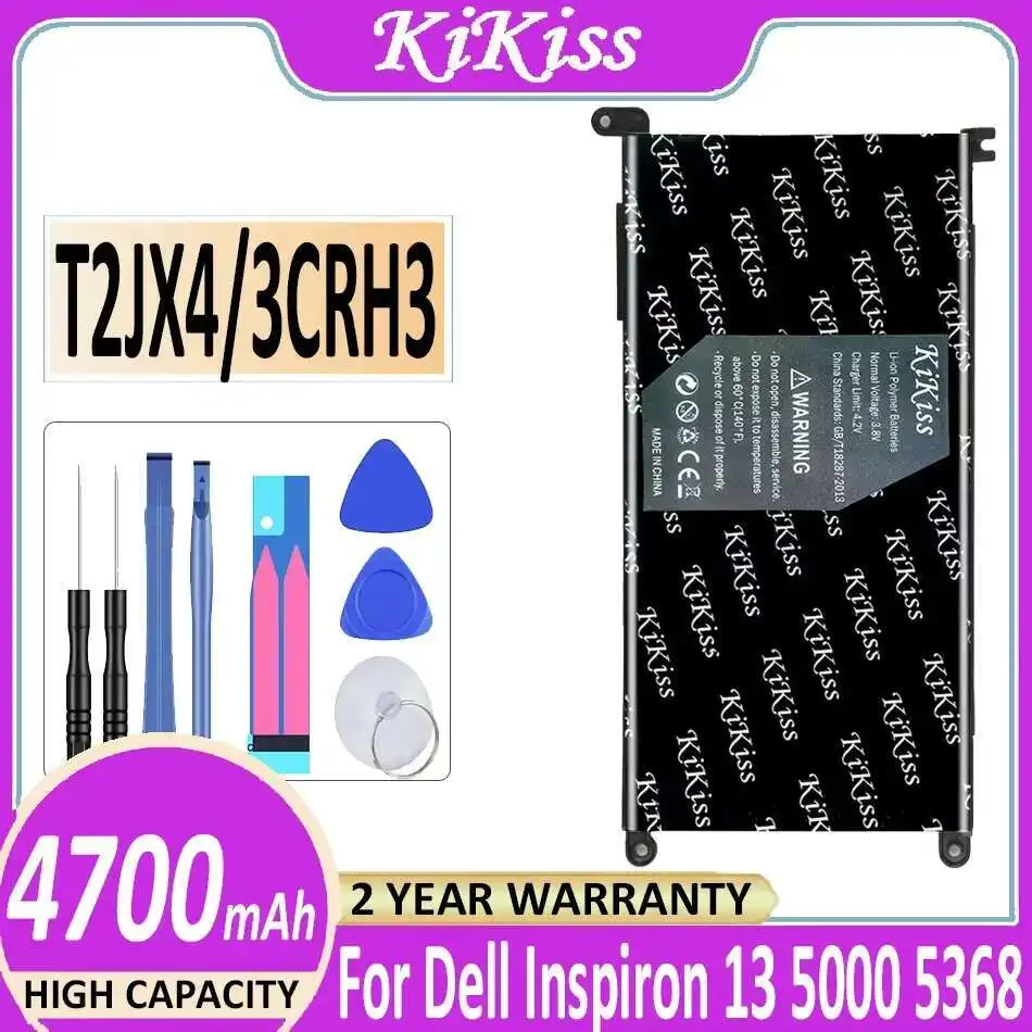 

Laptop Battery T2JX4 3CRH3 4700Mah For Dell Inspiron 13 5000 5368 5378 7368 14 7000 7560 7460 5567 15MF Pro-1508T FW8KR