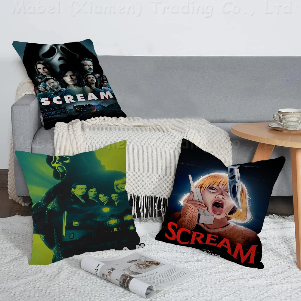 Scream Horror Cushion Cover Car Throw Pillow Case For Sofa Car Christmas Gift 40x40cm 45x45cm