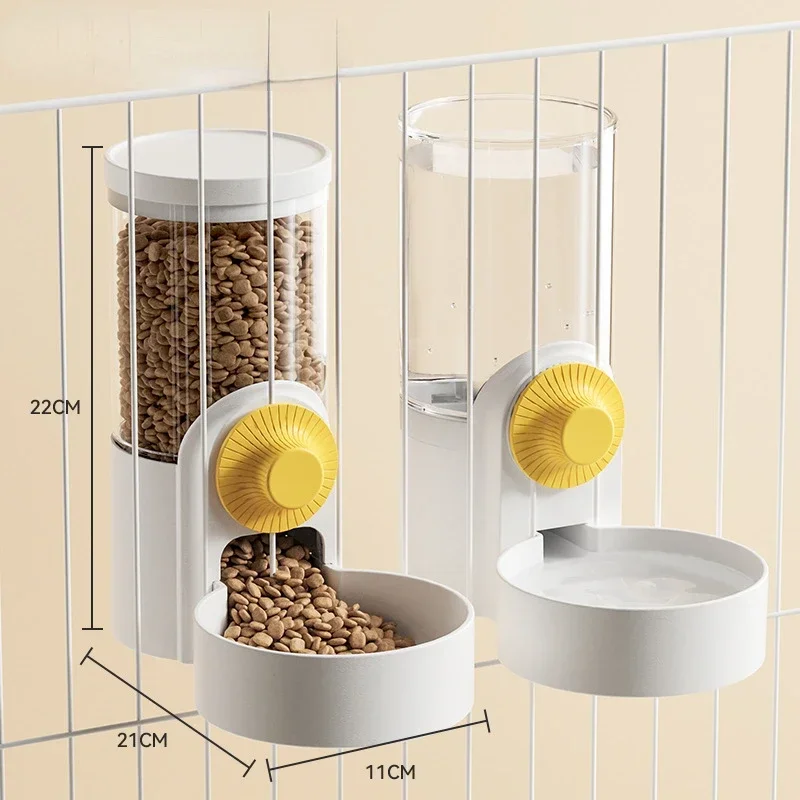 Automatic Pet Feeder Cage Hanging Bowl Water Bottle Food Container Dispenser for Puppy Cats Rabbit Birds Pet Feeding Product