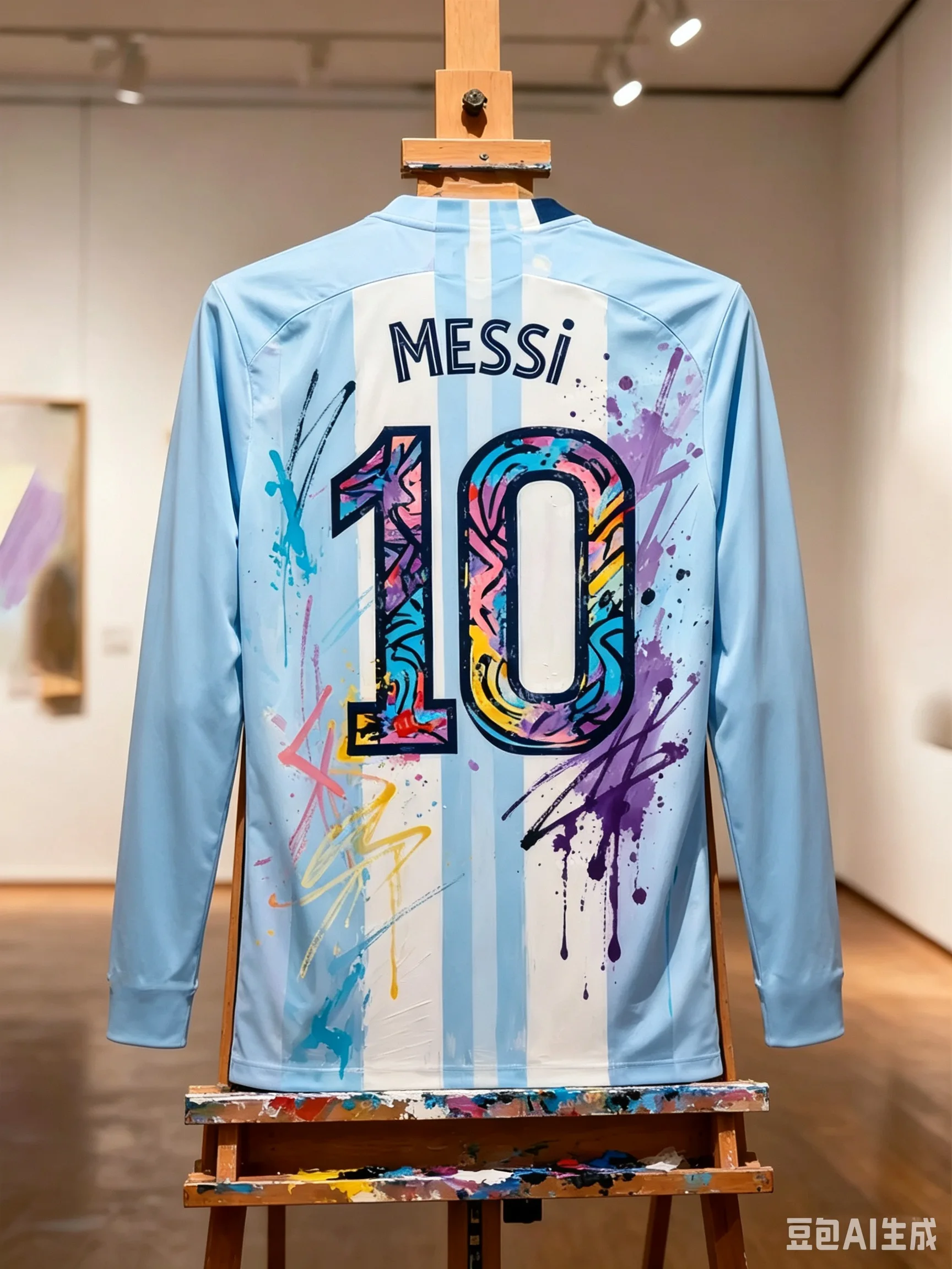 Argentina Messi Style 3D Print Football Jersey Long T-Shirt Loose Comfortable Quick Dry Summer Soccer Training Sportswear