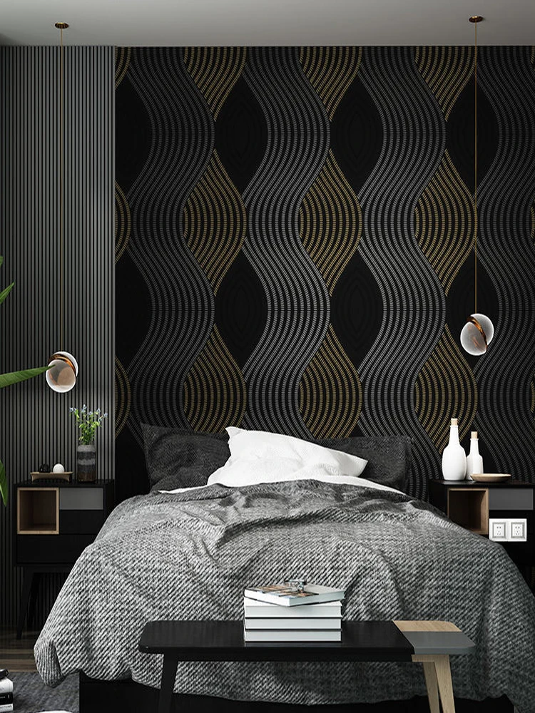 

Modern Embossed 3D Geometric Stripped Home Decor Wallpapers Waterproof PVC Bar KTV Ball Room Background Walls Mural papier peint