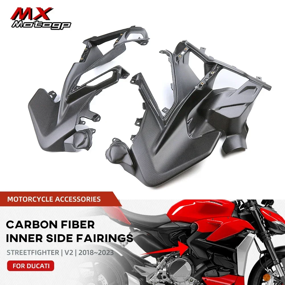 

2022 2023 For DUCATI Streetfighter V2 New Motorcycle Real Carbon Fiber Inner Side Panels Fairing Cover Protection Accessories