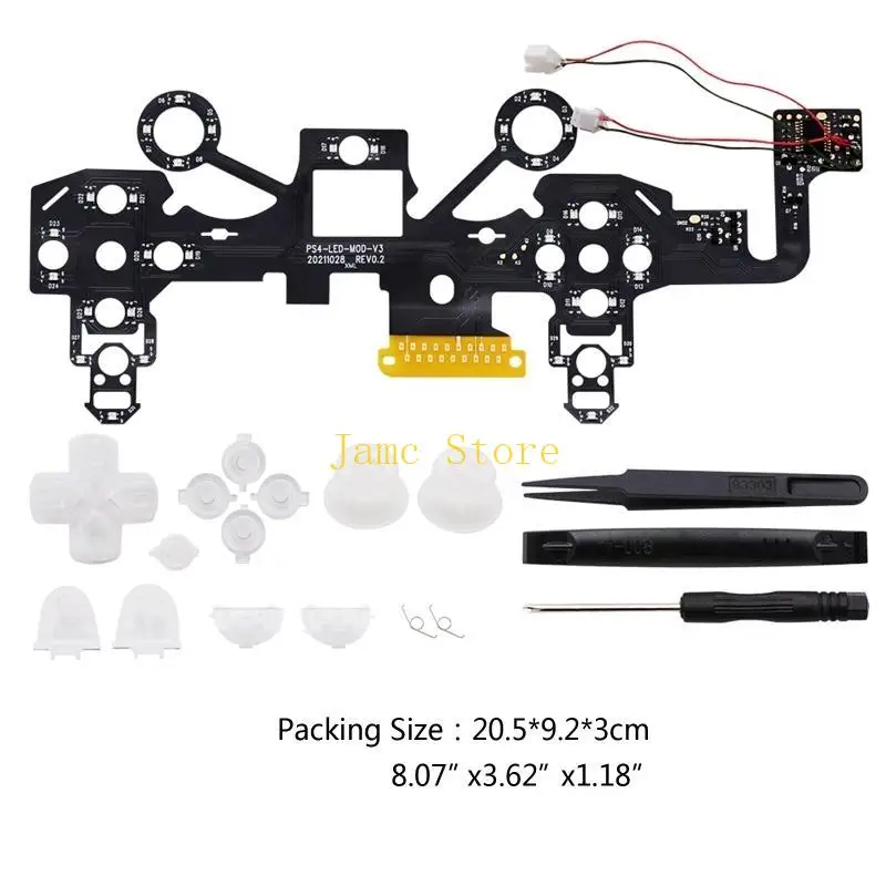 LX0B Multi-Color D-Pad Thumstick Face Button DTF LED 8 Color