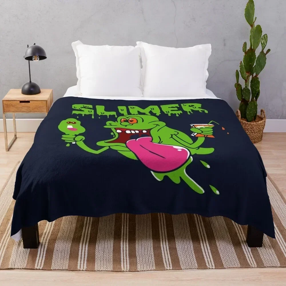 

Slimer funny Throw Blanket Cute Plaid Thermal Plush Blankets