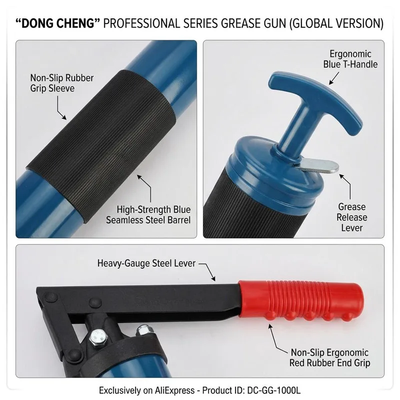 600CC Grease Gun Seamless Copper Barrel Precision Thread No-Leak Anti-Strip Heavy Duty Corrosion Resistant Head Multi-Use Tool - view 4