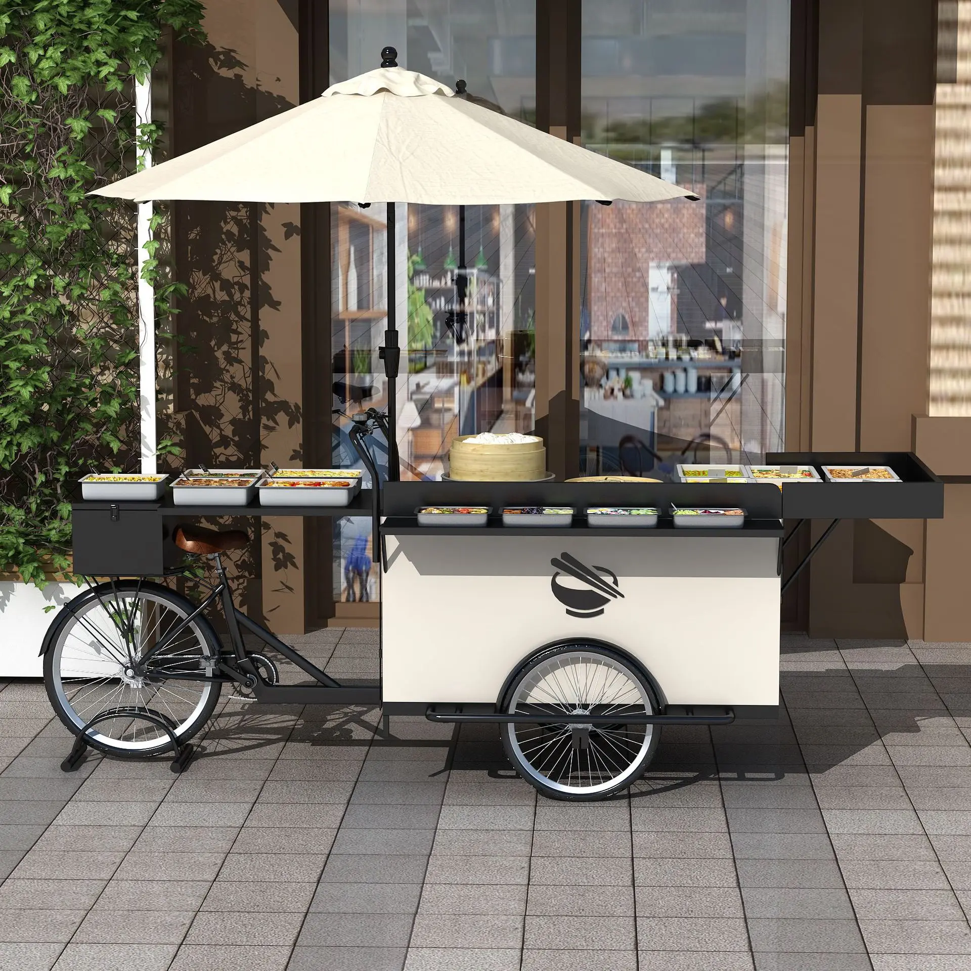 

Customizable stall cart Foldable trolley Shopping mall trolley Snack barbecue dining cart