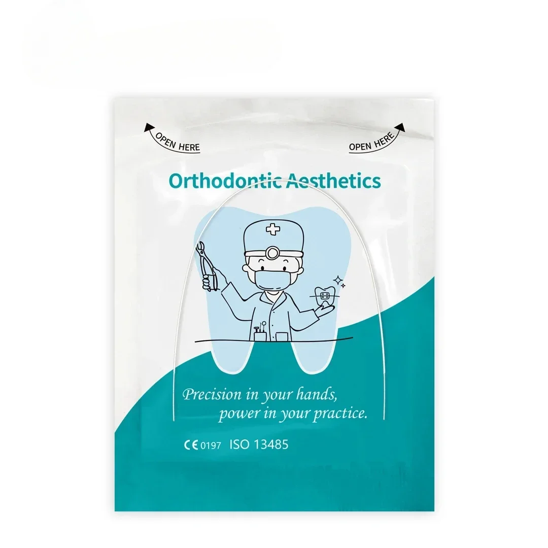 Imagem -03 - Dentas Ortodôntico Cor Branca Revestido Arco Fio Niti Arco Super Elástico Ovóide Natural Redondo Retangular Superior Inferior
