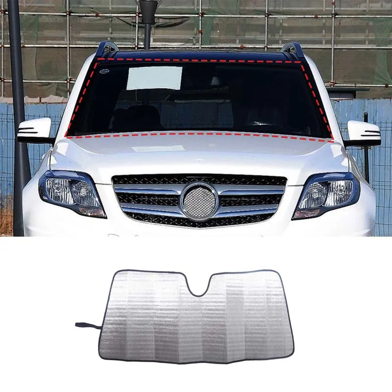 

For Mercedes-Benz GLK 2013-2015 Aluminum Foil Car Sunshield Front Windshield Sun Protection Parasol Accessories