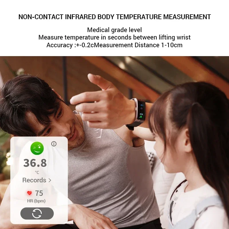 ROCAR M-90 Alcohol Blood Oxygen Heart Rate Smart Bracelet Drink Reminder DIY Watch Face Waterproof M-90 Smart Sport Watch