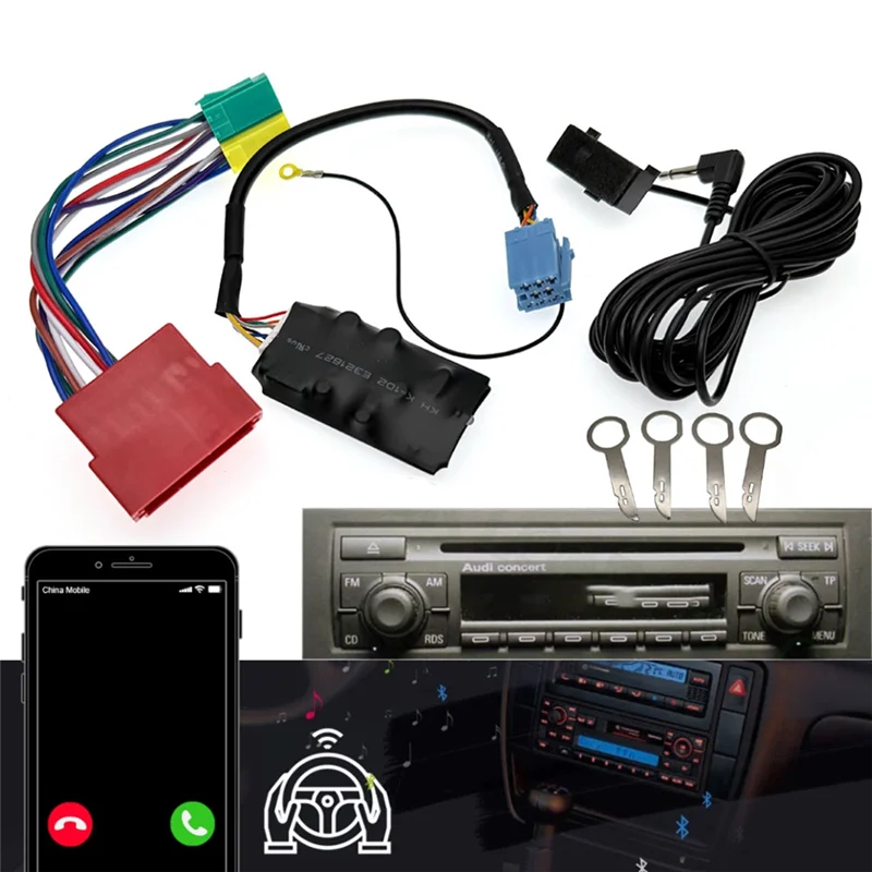 AASS-Car Bluetooth 5.0 AUX Handsfree Adapter 8 Pin A2DP For Music Audio Cable For A3 8L 8P A4 B5-B7 A6 4B A8 4D