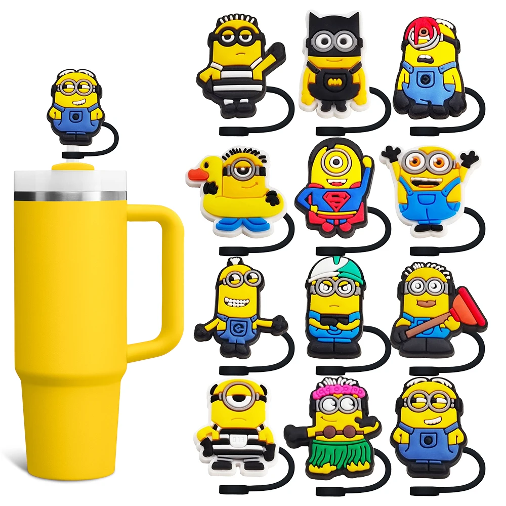 Hot Toys Straw Cover Cap Cartoon Drink Straw Plug Reusable Splash Proof Drink Fashion Straw Charm Fit Cup Straw Cap Pendant Gift