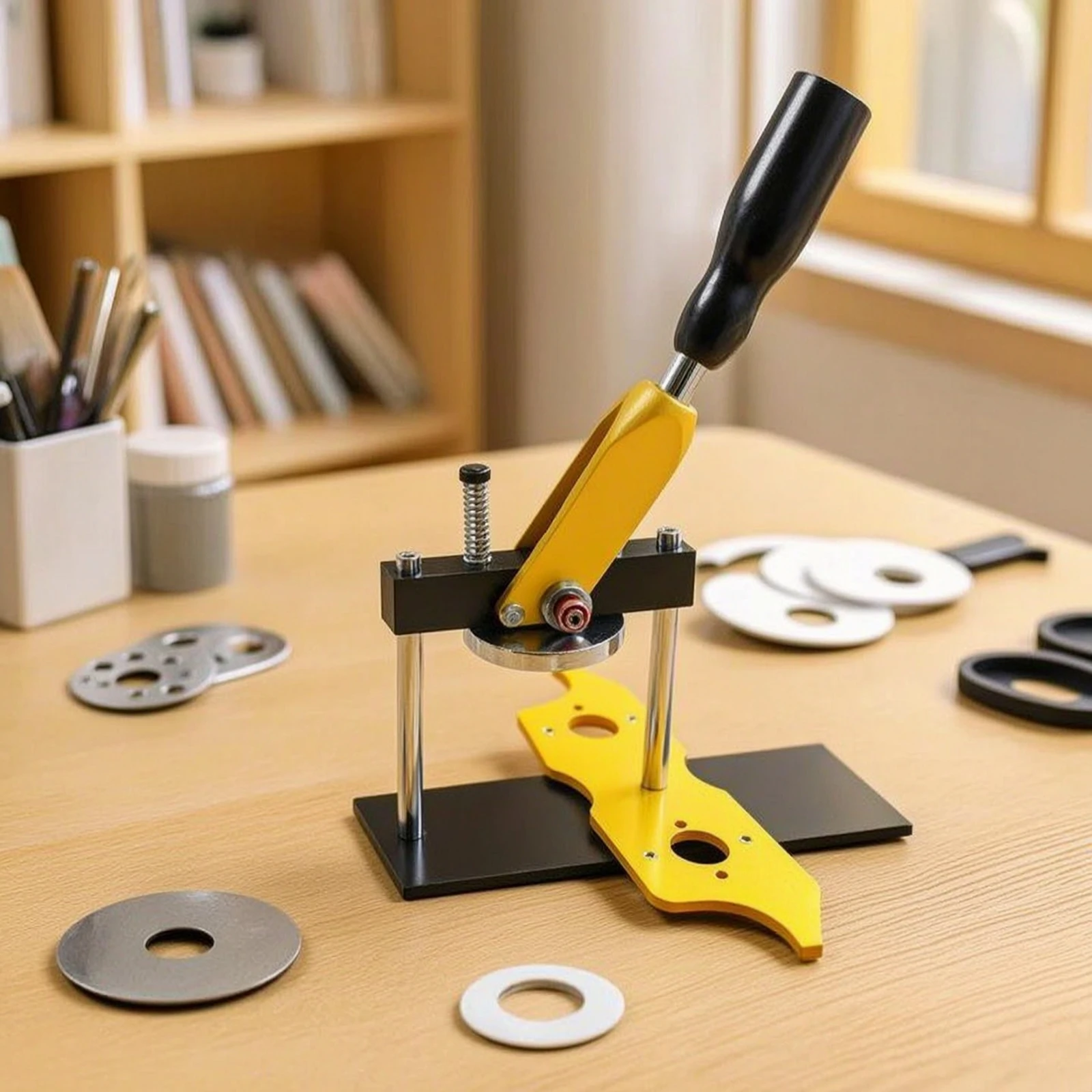 Button Maker Machine Tabletop Badge Making Machine Badge Press Easy to Use Pin Press Compact for Crafters, Craft Studios
