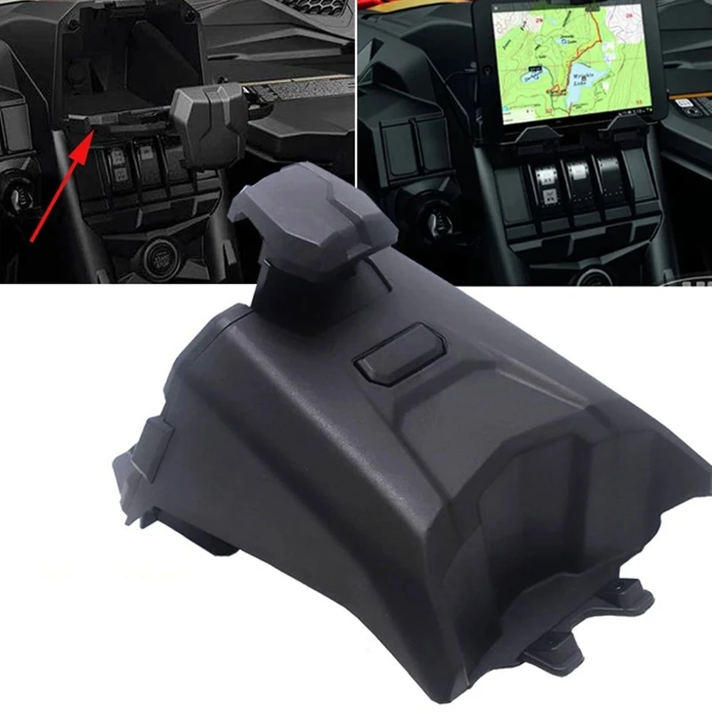 Electronic Device Holder With Integrated Storage Models Smartphone Navigation Stand For Can Am Maverick X3 2017-2020