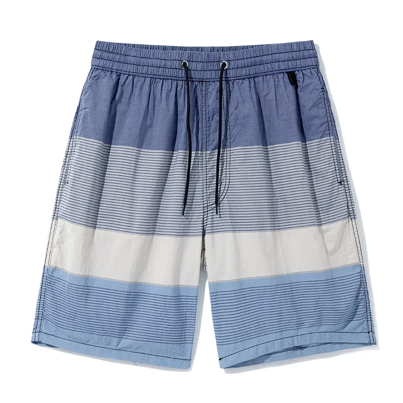 

Men's Pure Cotton Striped Shorts Summer Loose Casual Drawstring Elastic Waist Pants Breathable Moisture Wicking Homewear