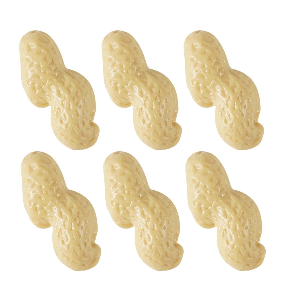 

6 Pcs Artificial Peanut Ornament Shop Display Layout Decor Fake Prop Craft Pvc Kitchen Decors Modeling Adornment Simulated