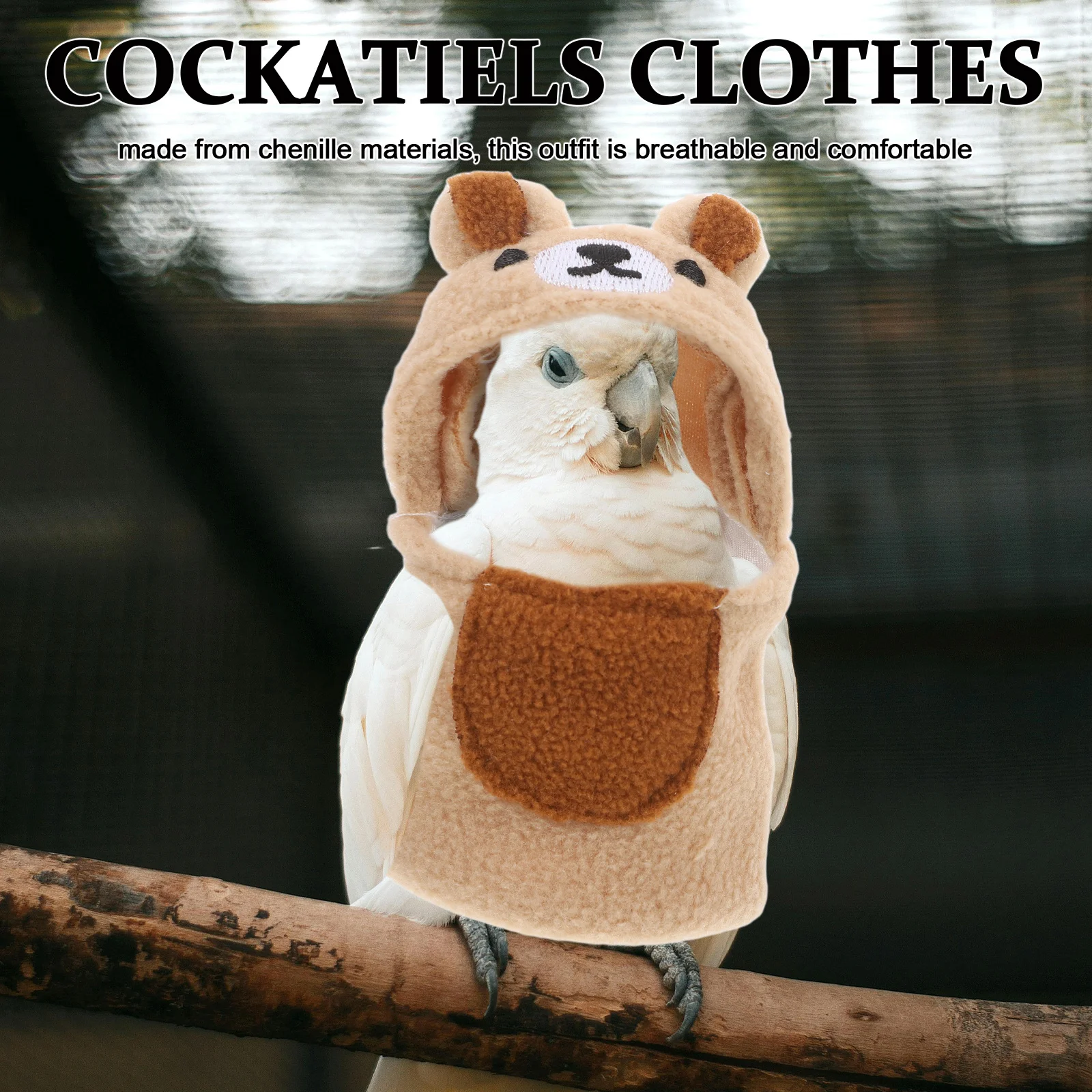 

Cockatiel Cozy Winter Hoodie Thick Flight Jacket Bird Clothes Parrot Photo Prop Cosplay Costume Small Animals Apparel