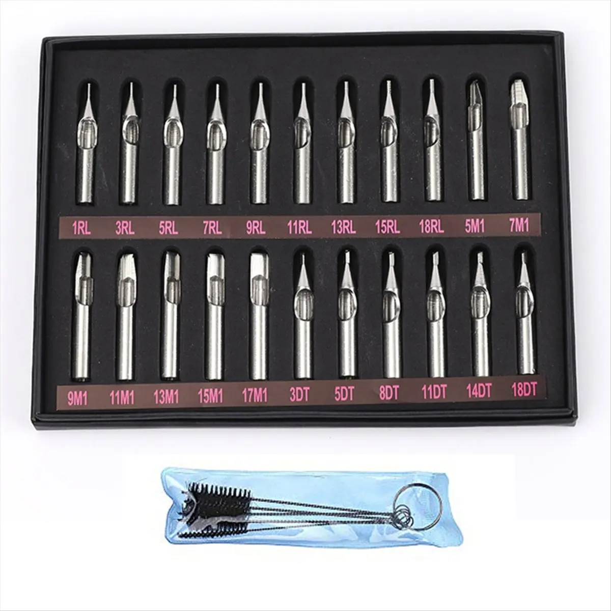 Top 22pcs Tattoo Tips Full Set 304 Stainless Steel Set Body Art Tattoo Shader Liner Nozzle Tip for Tattoo Needles