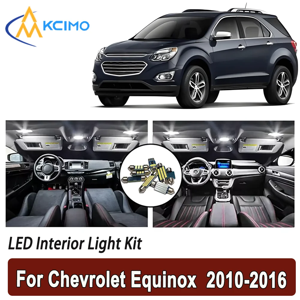 

Kcimo LED For Chevrolet Equinox (2010-2016) Premium Bright LED Interior Dome Map Trunk Light Kit Car Led Lamps New Canbus Car