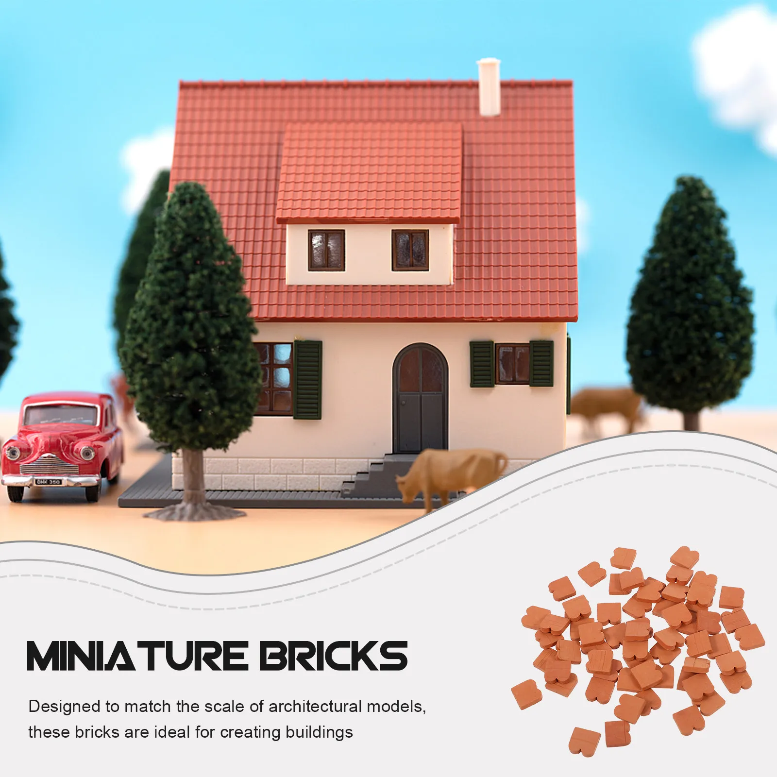 

100Pcs Fake Bricks Miniature Bricks Models for DIY Mini Garden Wall Craft Fine Detail Soil Material Micro Landscape Decor