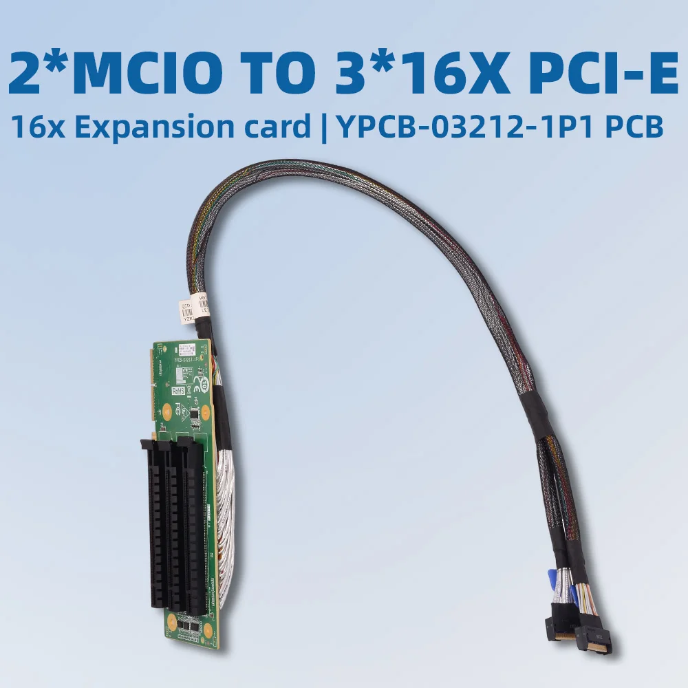 2025 NEW MCIO TO PCI-E 16X YPCB-03212-1P1 PCB Dual MCIO To PCIe 16x Expansion Card 50cm