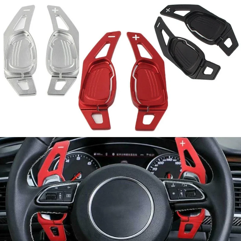 

For Audi A5 S5 S3 S6 SQ5 RS3 RS6 RS7 Car styling Aluminum Car Steering Wheel Shift Paddle Shifter Gear Extention Red Black 2Pcs