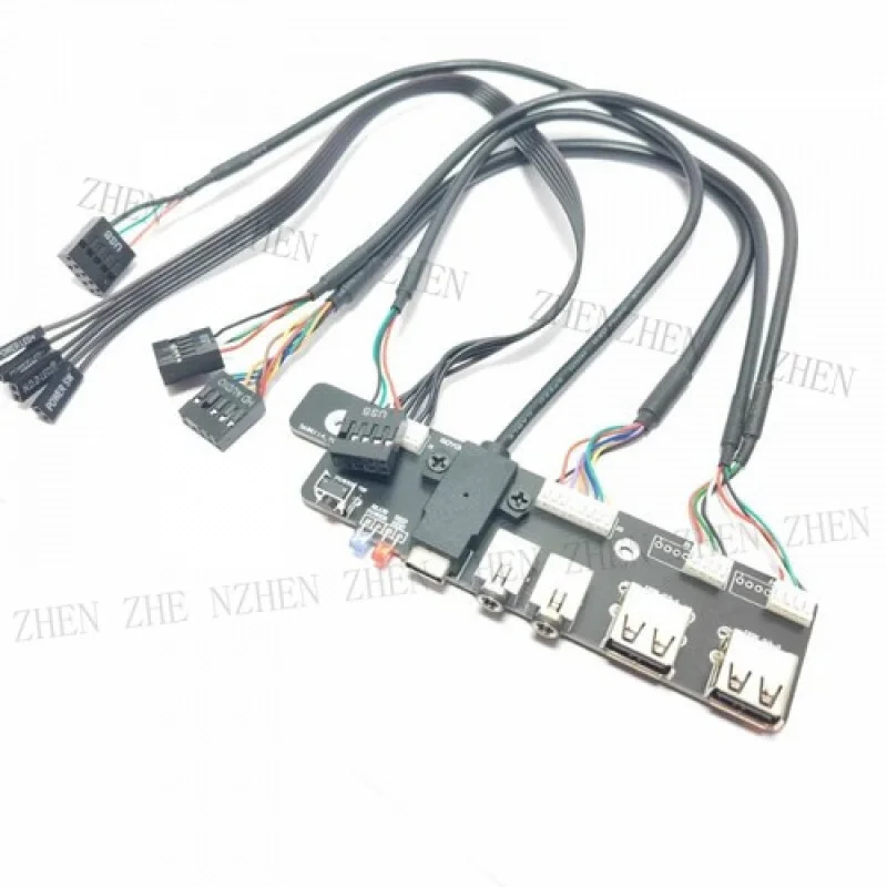 Y Y Data Transfer ITX Mini Computer Cable 9P USB 3.0 TYPE-C 3.5mm Audio Switch Cord