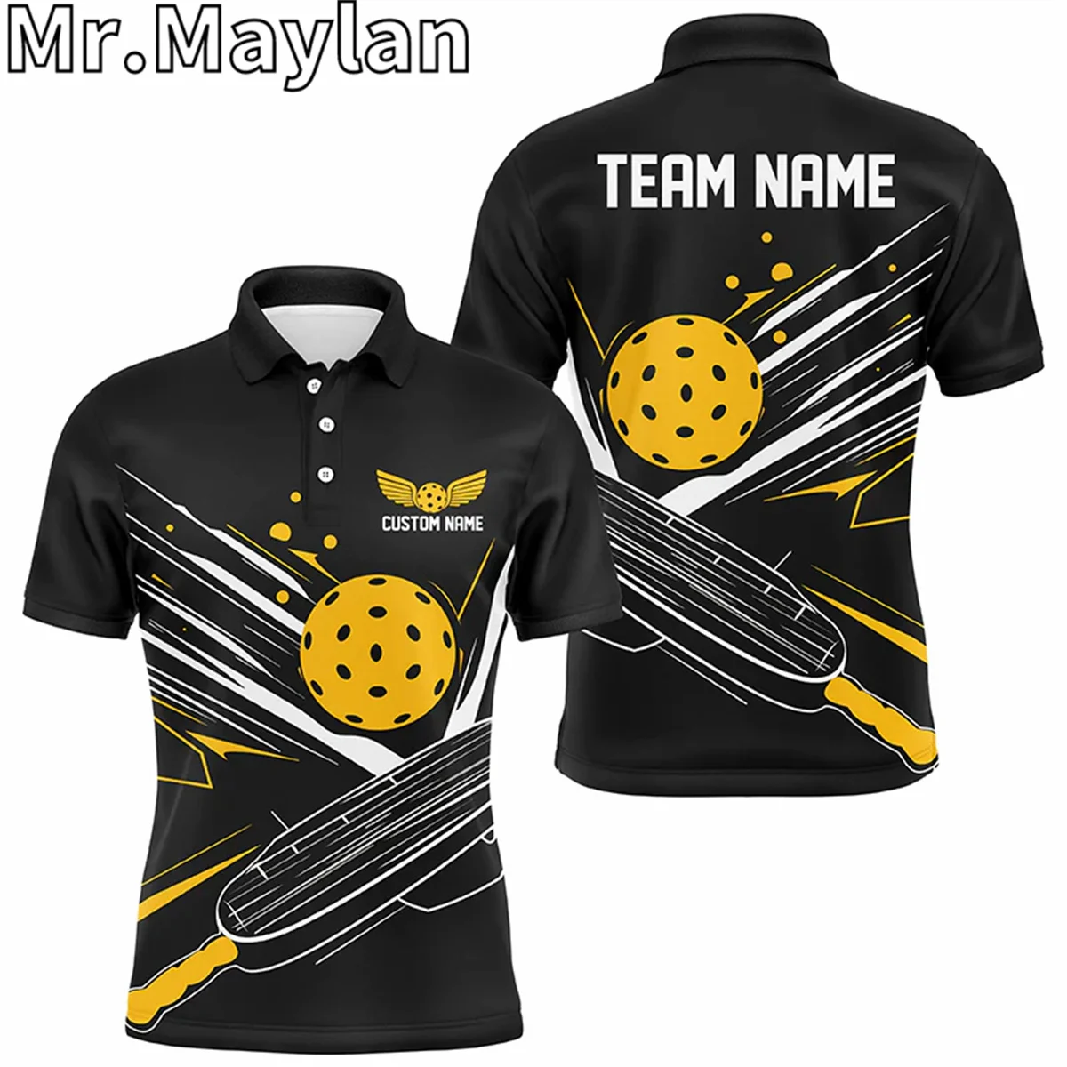 3D Custom Multi-Color Pickleball Polo Shirts For Players Pickleball League Jerseys With Team Name Gift for Pickleball Lovers-011