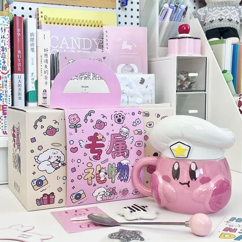 

Anime Star Kirby Cartoon Peripheral Ceramic Cup Ceramic Mug Ins Style Special Beautiful Bowl Children'S High End Home Furnis