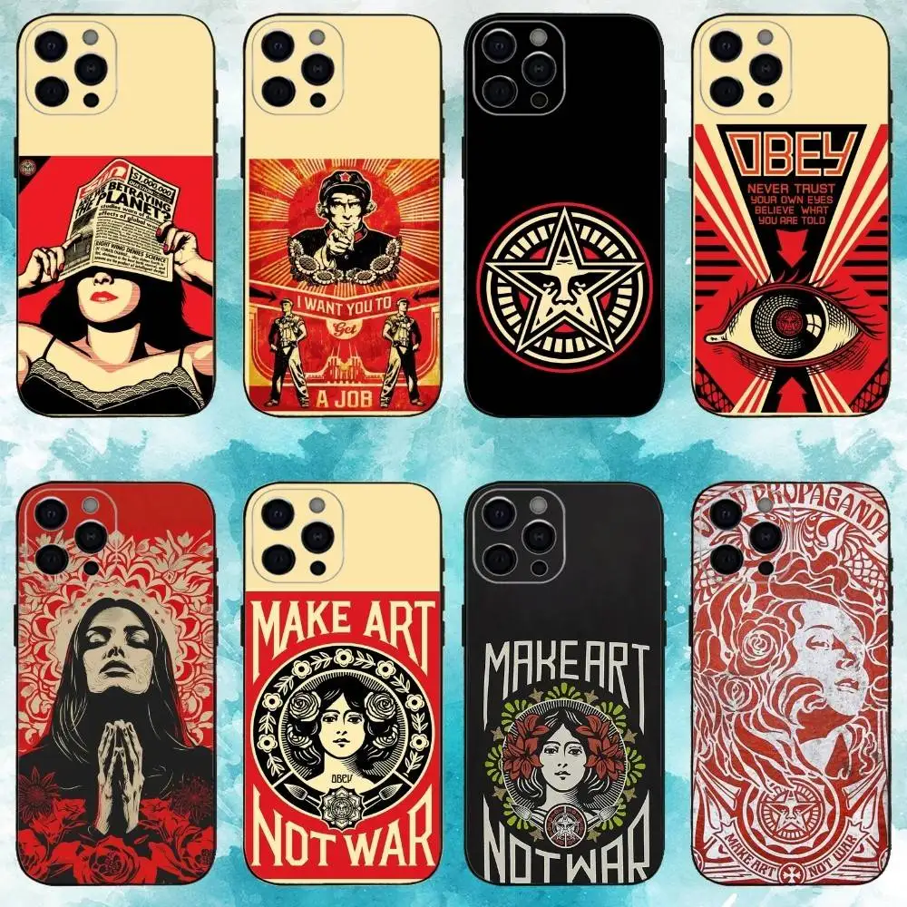 

S-Shepards O-Obey Giant Phone Case For iPhone17,16,15,14,13,12,11 Plus,Pro Max Soft Black Cover
