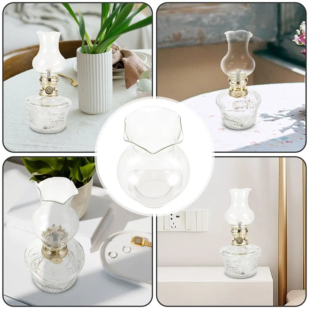 2 stücke Glas Lampenschirm Für Öl Lampe Ersatz Lampe Schornstein Glas Kerosin Lampe Schornstein Klar Lampe Abdeckung Für Öl zylinder