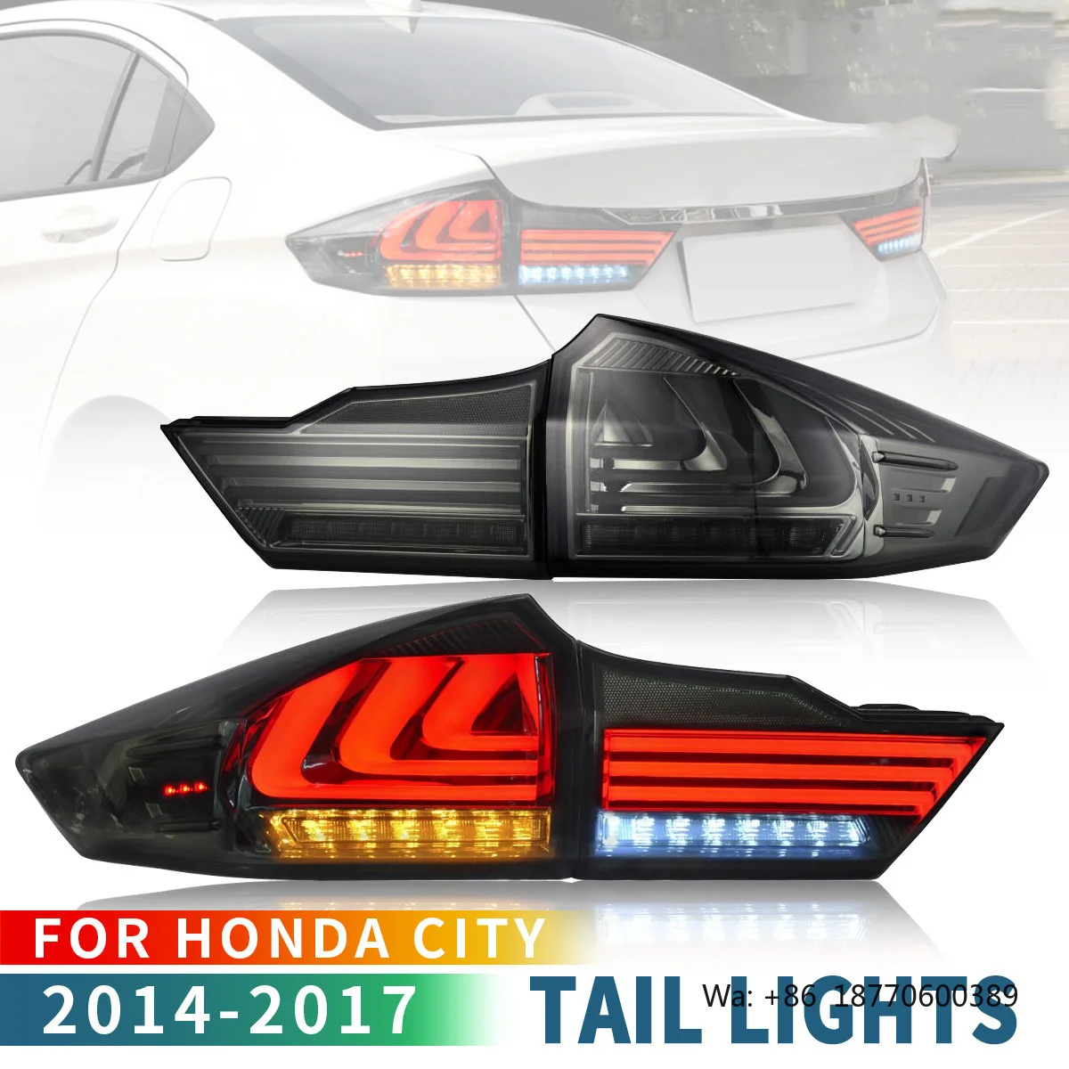 Factory Wholesales LED Taillights Rear Light 2014-up Grace Ballade Greiz Gienia Sequential Tail Lamp for Honda City