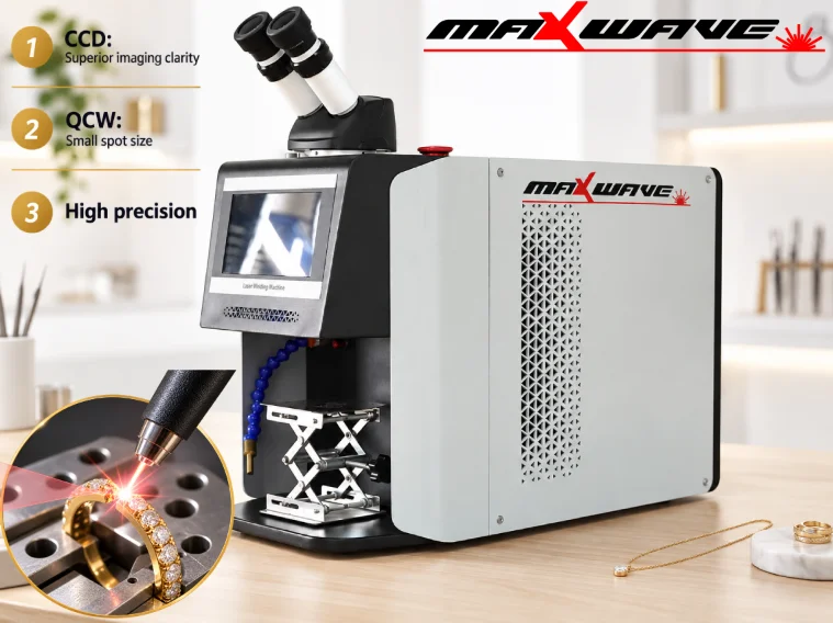 QCW Jewelry Laser Welding Machine Compact Desktop Welder CCD Screen for Gold Silver Platinum Ring Chain Clasp Precision Repair