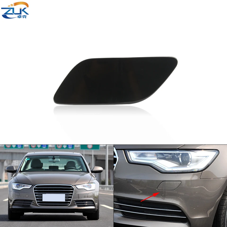 ZUK Headlamp Water Spray Jet Cap Unpainted For Audi A6 C7 2011 2012 2013 2014 Headlight Washer Nozzle Cover 4G0955275 4G0955276