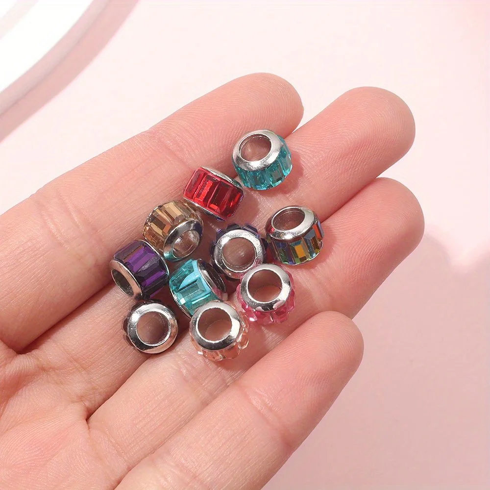 8/16/24 قطعة مزيج اللون الراتنج النمط الأوروبي الخرز ثقب كبير ، DIY بها بنفسك مجوهرات اكسسوارات ، عيد الحب ، عيد الميلاد ، هدايا عيد الشكر