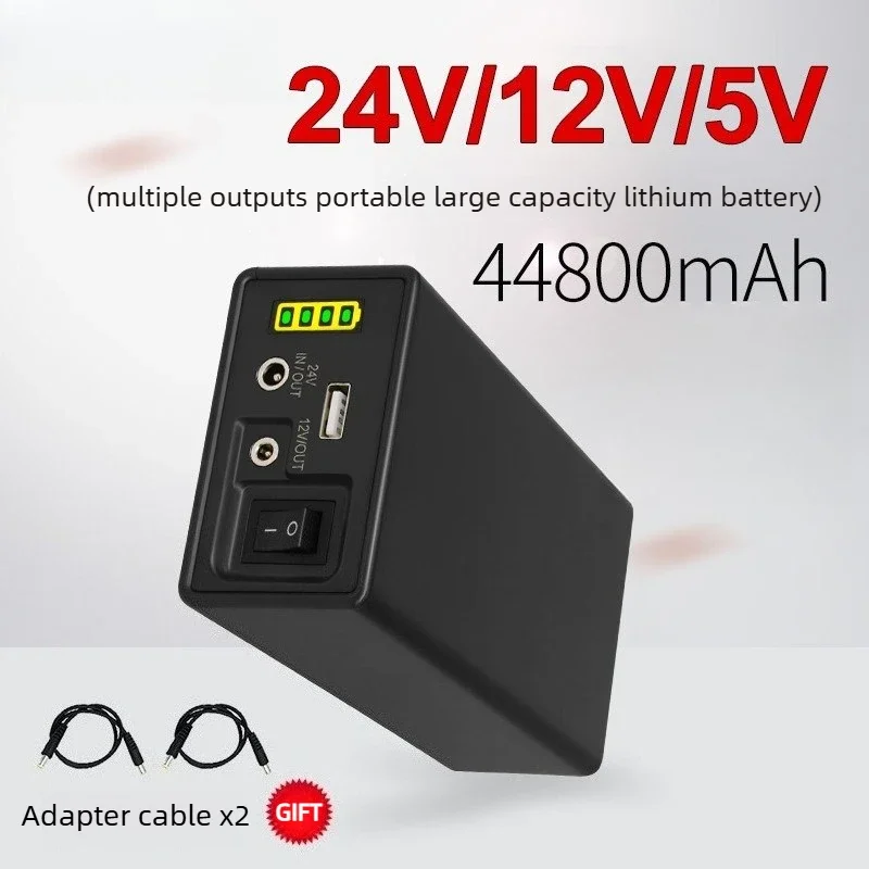 for 24V 12V 44800MAH Li-ion Battery 18650 for Portable Outdoor UPS Router / Monitor / Cellphone / LED Lights Power Bank