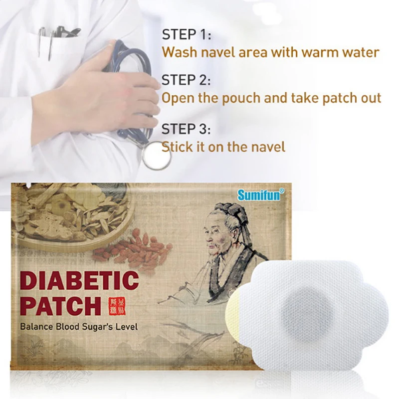 Sumifun 6Pcs New Diabetes Patch Mediacl Plaster 100% Natural Herbal Stabilizes Blood Sugar Level Balance Blood Glucose