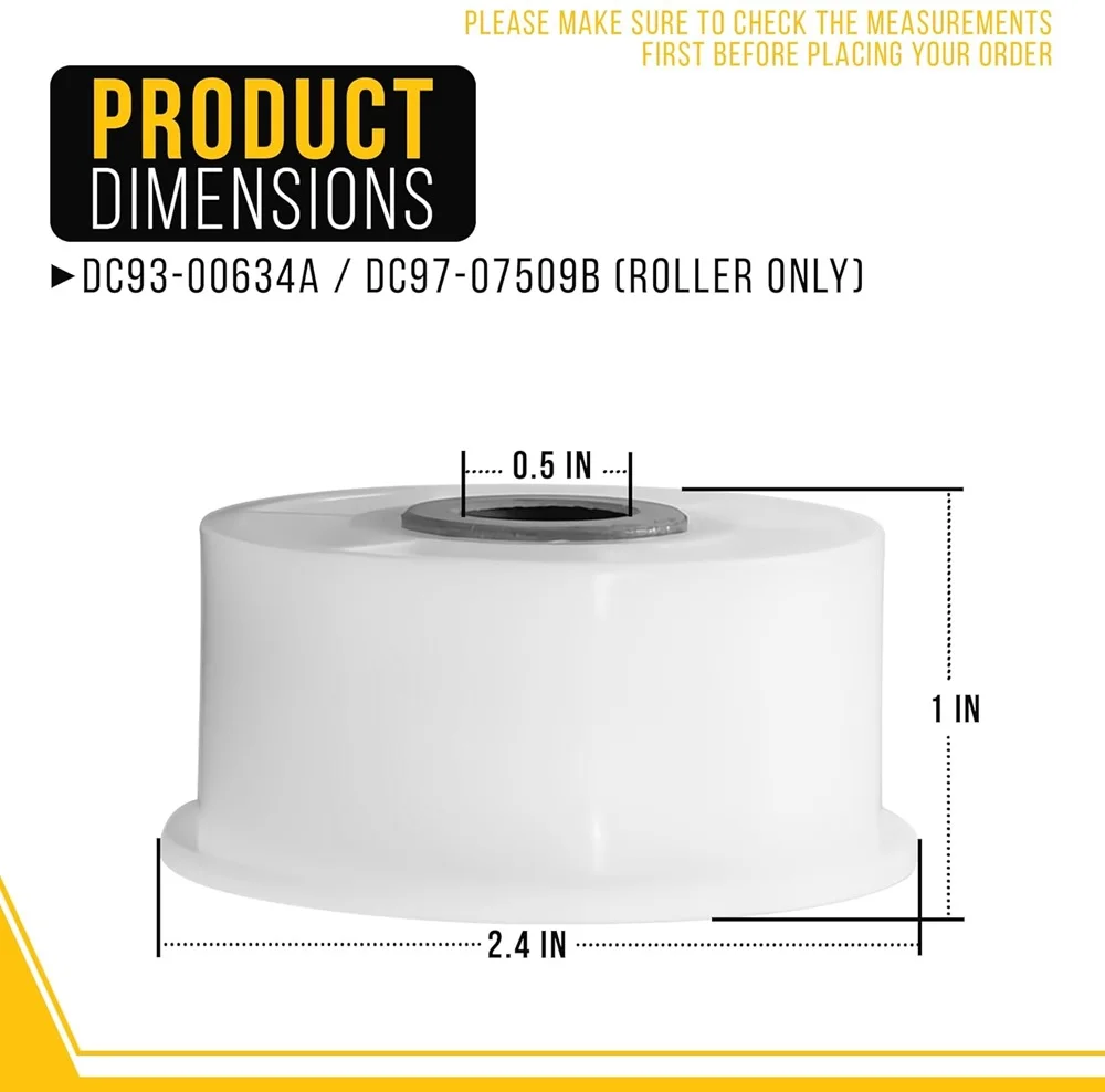 DC97-07509B DC93-00634A Idler Pulley Wheel Compatible With Samsung Amana Maytag Kenmore AP6038887 PS11771601 DV42H5000EW