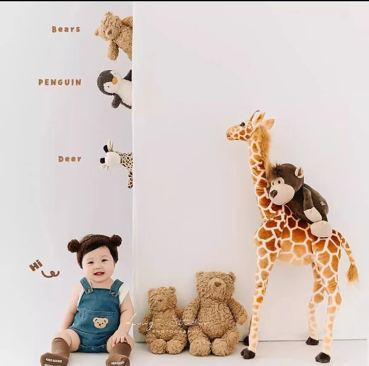 One year old baby photography costume animal theme hundred day photo baby photography props  신생아사진소품