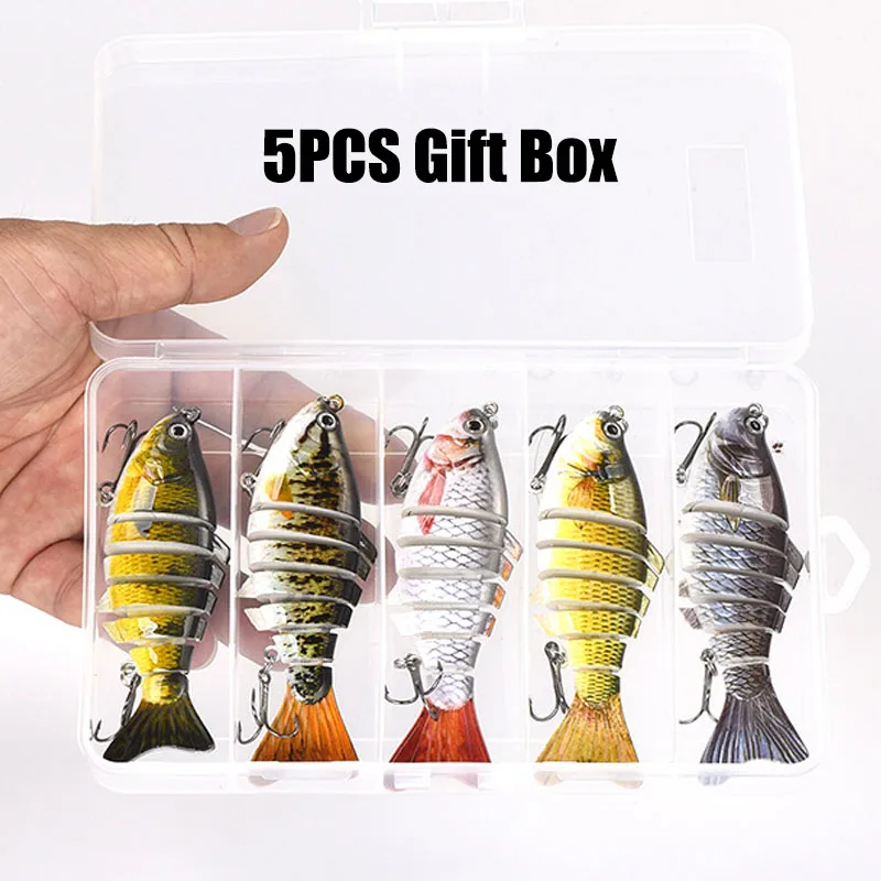 6 Segment Multi Jointed Fishing Lure Sinking 10cm/17.5g Swimbait Artificial Wobblers Crankbait Hard Bait Pesca Tackle 5/3/1Pcs