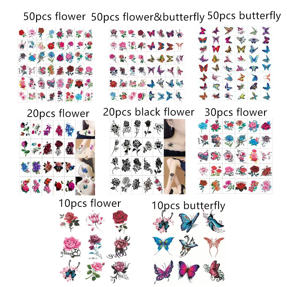 Fashion Butterfly Women Tattoos Body Art Stickers Waterproof Tattoo Stickers Temporary