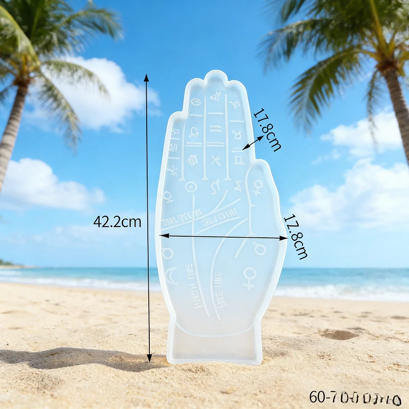 

Silicone mold with 12 zodiac patterns and a large palm shape made of epoxy resin suitable for coaster tray ornaments