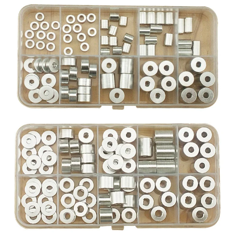 M5 Metal Sleeve Aluminum Flat Washers Aluminum Alloy Spacer Thick Bushings Length 1.5mm-30mm For Machinery Hardware Fasteners