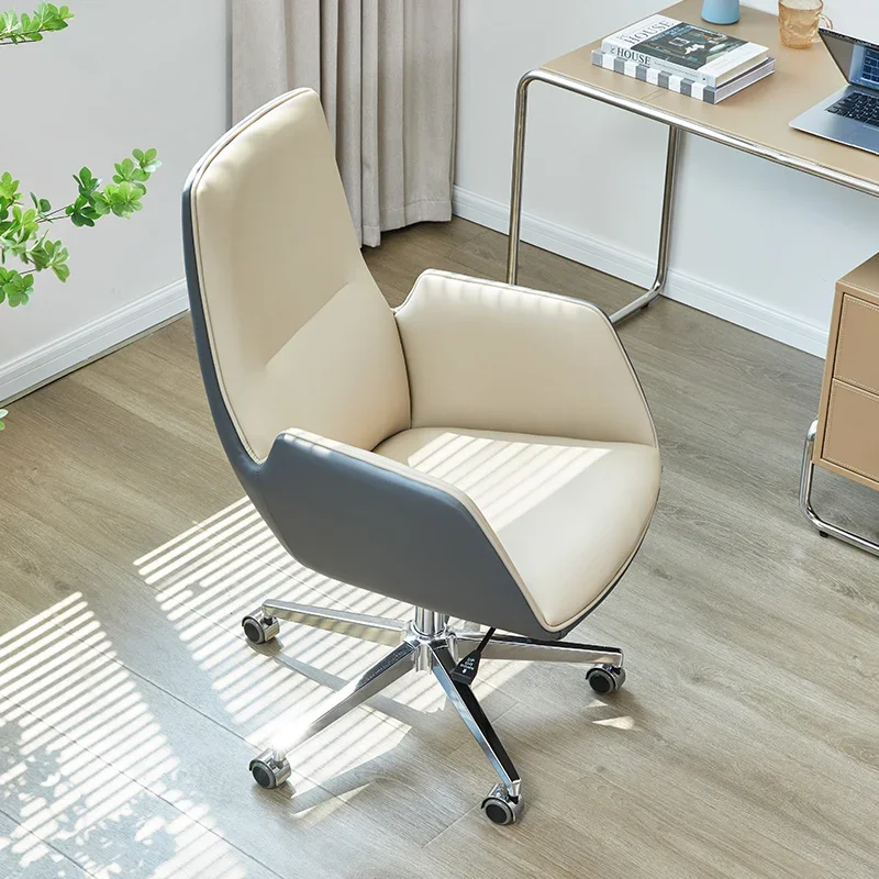 

White Office Chair Footrest Comfortable Advanced Height Adjustable Luxury Relaxation Armchair Backrest Sillas Design Work