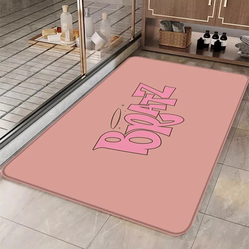 Door Mat Fashion B-Bratz Living Room Bedroom Short Pile Carpet Absorbent Bathroom Floor Mats Non-Slip Kitchen Foot Mats