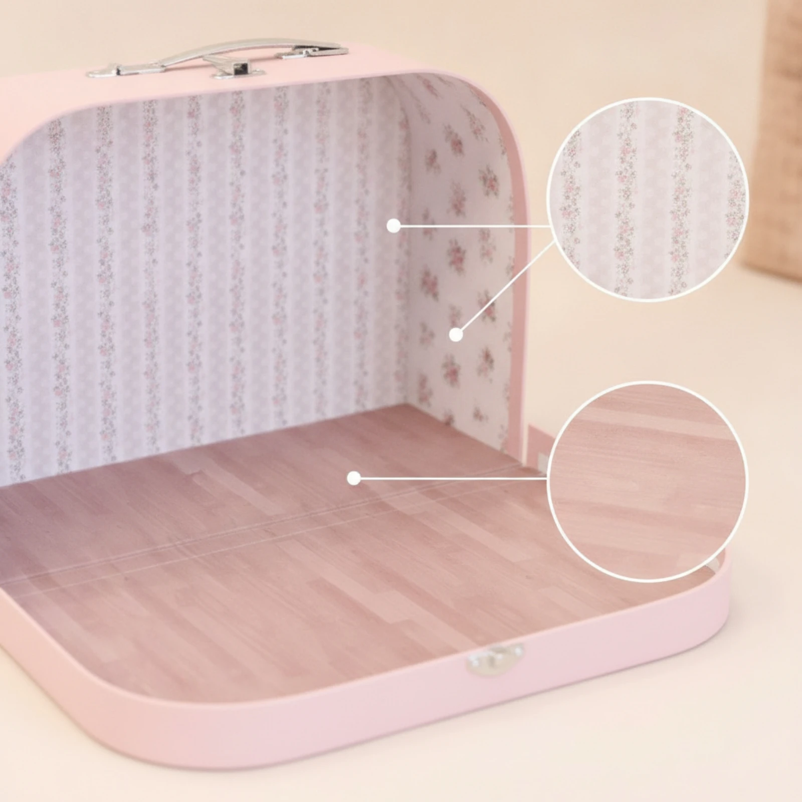 Suitcase Dollhouse Portable Mini Suitcase with Handle Dollhouse with Handle Decorative Display Box Hard-Shell for Collectors