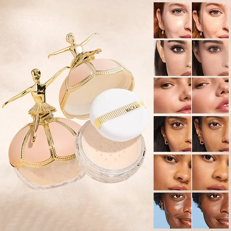 

MackAndy Air-Feel Long-lasting Ballet Setting Powder, Oil-control, Waterproof, Invisible Pore Loose Powder