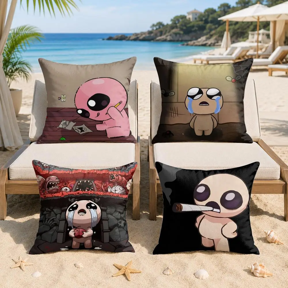 Game The B-Binding Of Isaac Cushion Cover Silky Short Plush Invisible Zipper Dustproof Sofa Pillow Case For Home Decor
